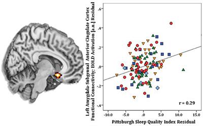 Self-Reported Sleep Quality Modulates Amygdala Resting-State Functional Connectivity in Anxiety and Depression